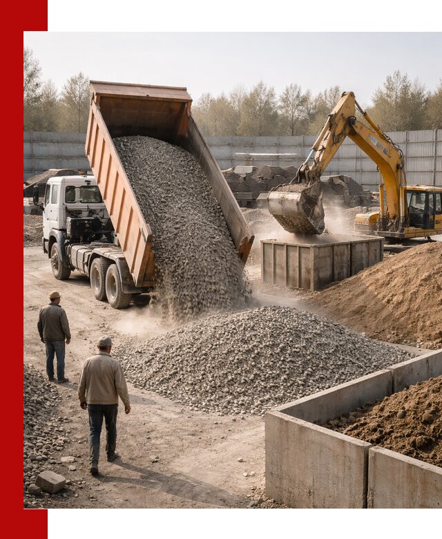 Доставка нерудных материалов с погрузкой и разгрузкой в Первоуральске