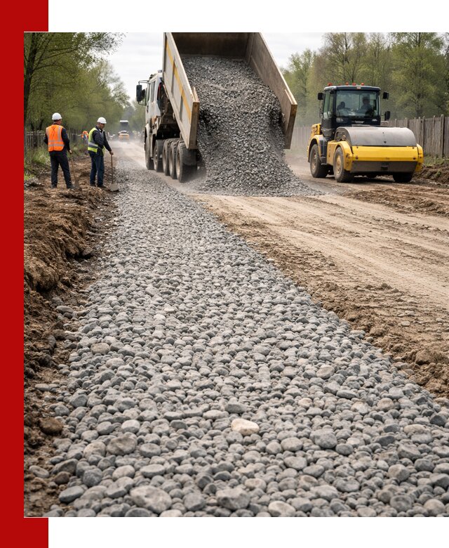 Доставка щебня для отсыпки дорог в Первоуральске высокого качества