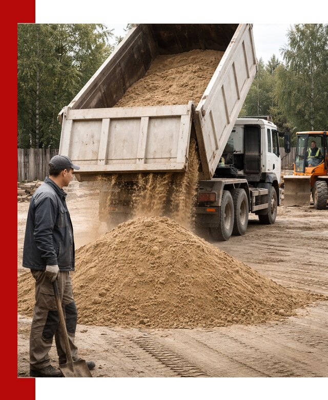 Доставка и продажа песка с разгрузкой в Первоуральске