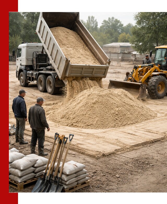 Доставка мытого песка в Первоуральске с самосвалами по выгодной цене