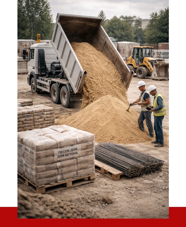 Песок для бетона в Первоуральске от 2573 р. с доставкой, ПРОНЕРУДПрв