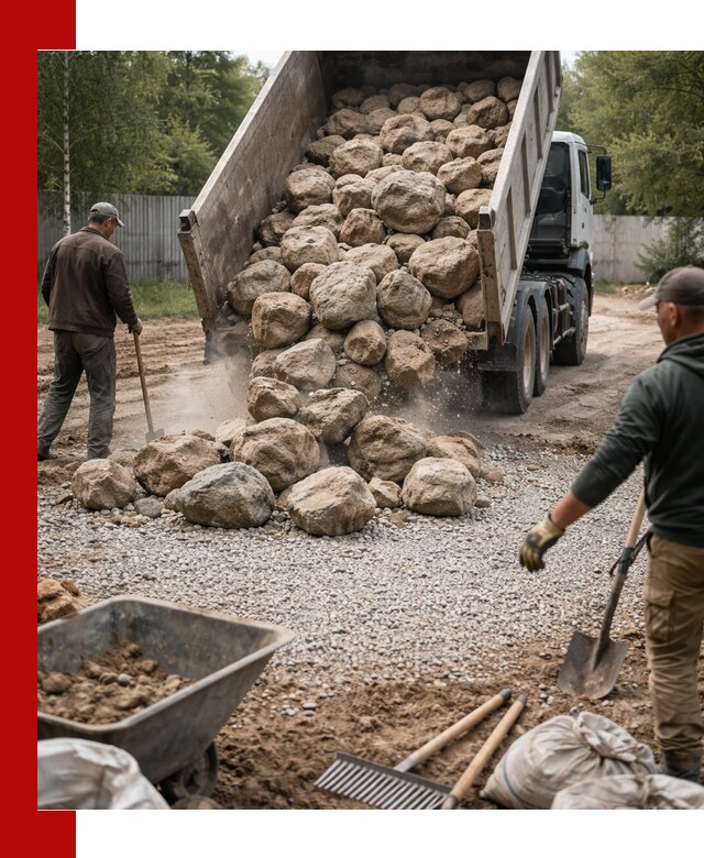 Доставка и укладка булыжника в Первоуральске