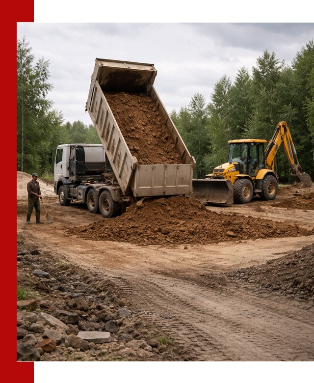 Доставка суглинка самосвалами в Первоуральске подсыпка и планировка