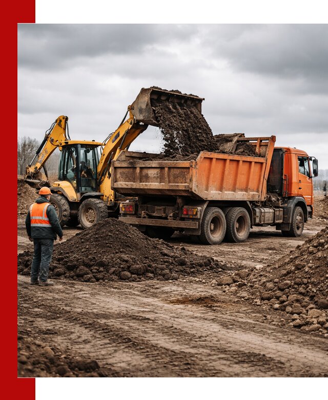 Вывоз грунта и строительного мусора в Первоуральске грузовыми самосвалами